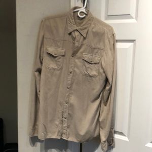 Prada incredibly soft two pocket casual dress shirt with snap button closings.